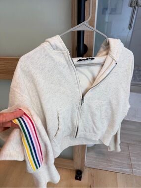 Abercrombie & Fitch Cream Zip-Up Hoodie